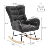 Teddy Upholstered Rocking Accent Chair with High Backrest