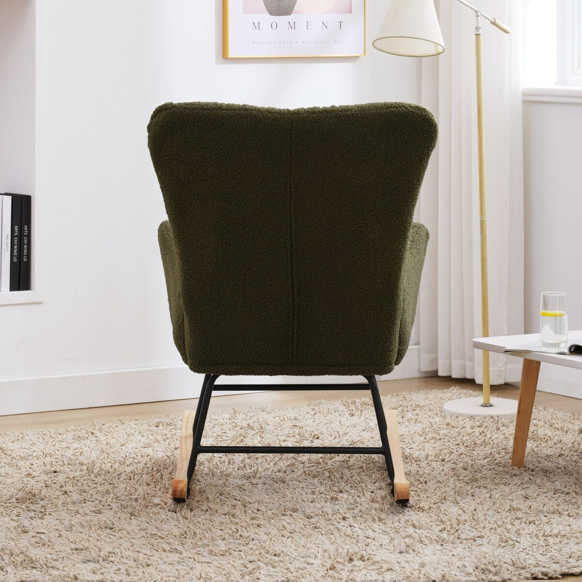 Teddy Upholstered Rocking Accent Chair with High Backrest