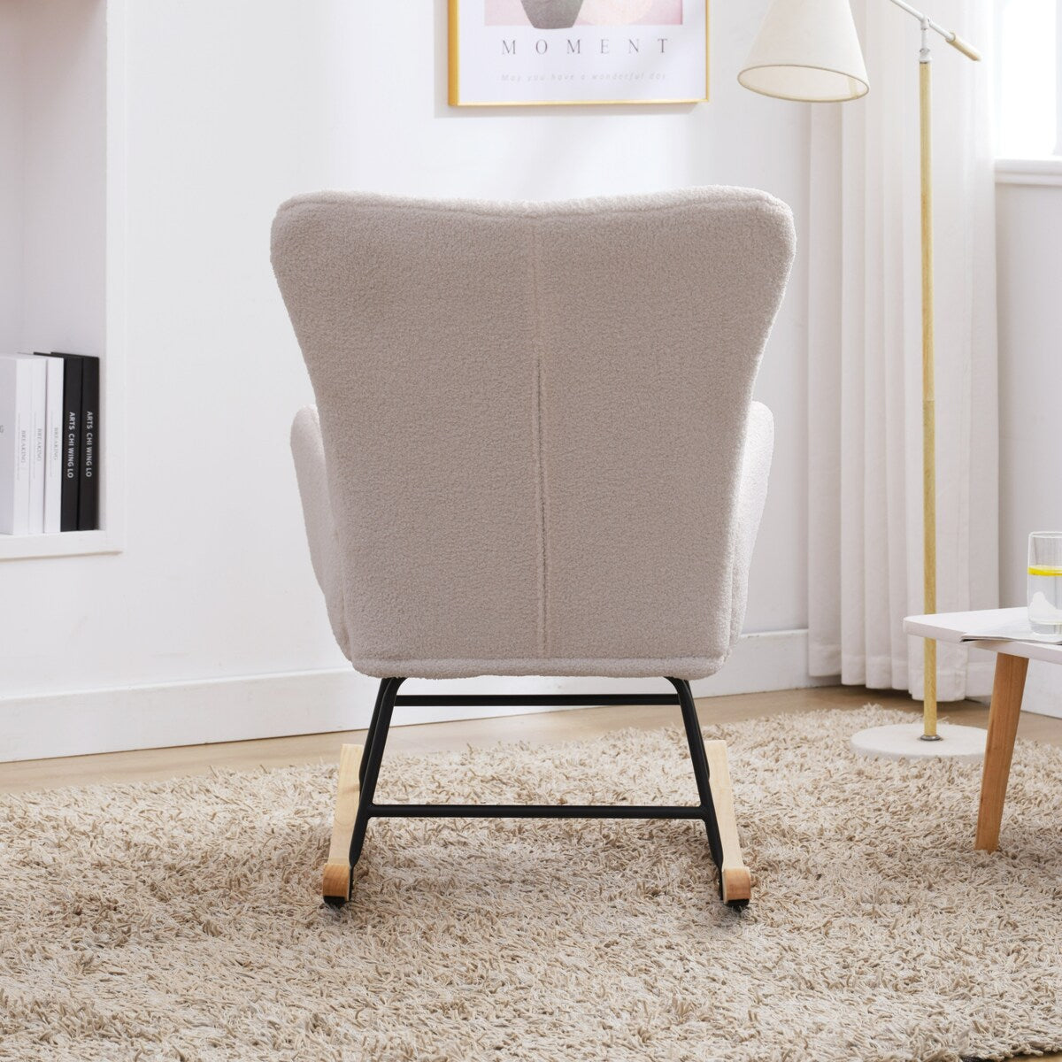 Teddy Upholstered Rocking Accent Chair with High Backrest