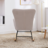 Teddy Upholstered Rocking Accent Chair with High Backrest