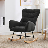 Teddy Upholstered Rocking Accent Chair with High Backrest