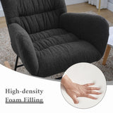 Teddy Upholstered Rocking Accent Chair with High Backrest
