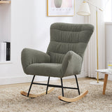 Teddy Upholstered Rocking Accent Chair with High Backrest