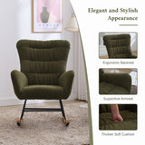 Teddy Upholstered Rocking Accent Chair with High Backrest