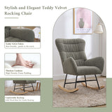 Teddy Upholstered Rocking Accent Chair with High Backrest