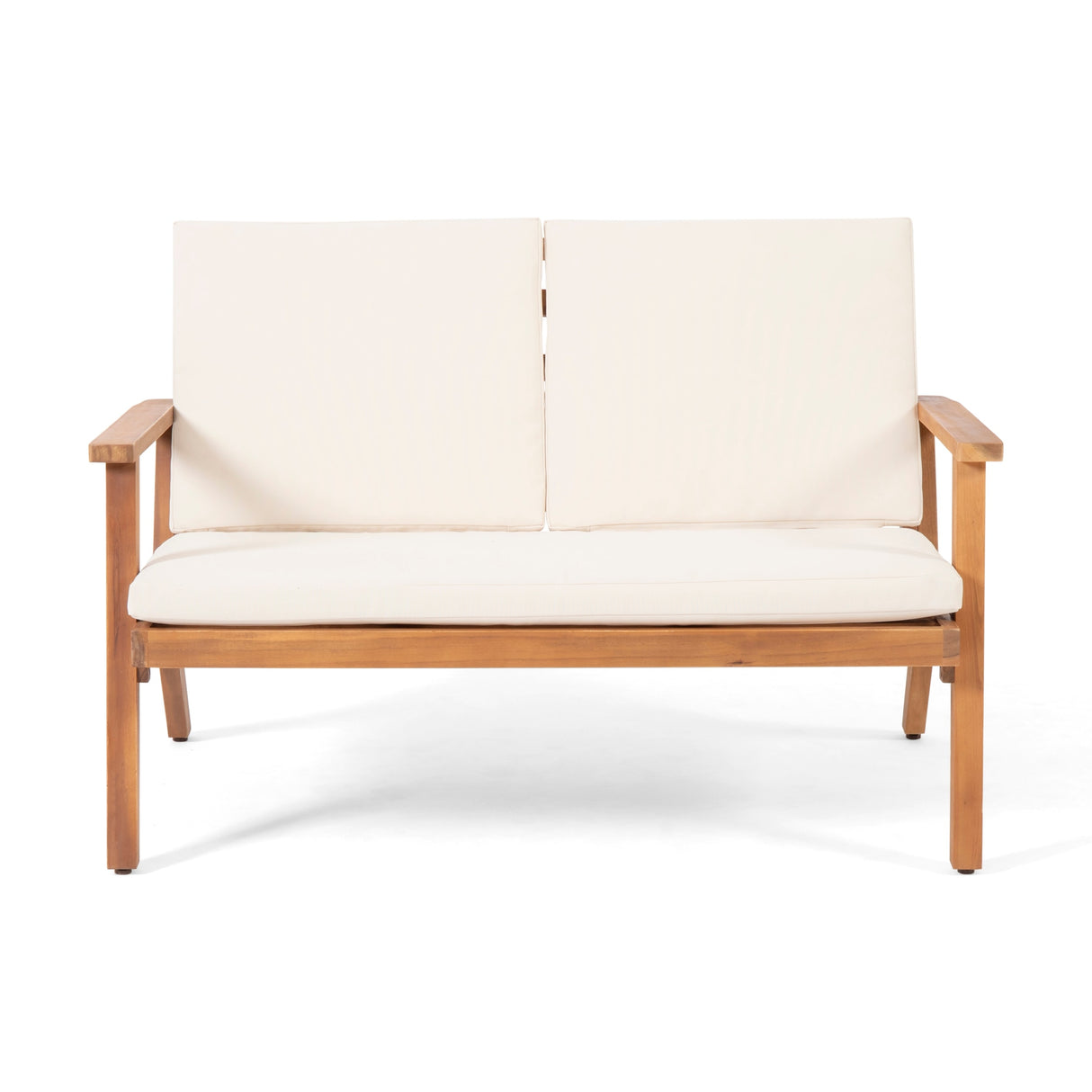 Temecula Acacia Wood Outdoor Loveseat and Coffee Table Set with Cushions by Christopher Knight Home