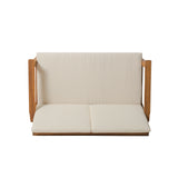 Temecula Acacia Wood Outdoor Loveseat and Coffee Table Set with Cushions by Christopher Knight Home