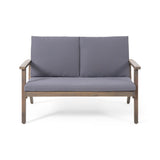 Temecula Acacia Wood Outdoor Loveseat and Coffee Table Set with Cushions by Christopher Knight Home