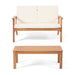 Temecula Acacia Wood Outdoor Loveseat and Coffee Table Set with Cushions by Christopher Knight Home
