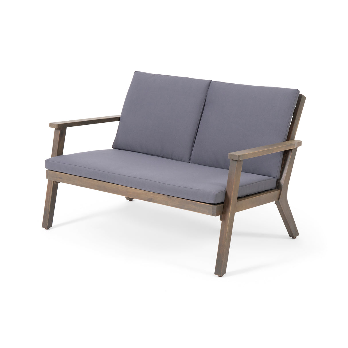 Temecula Acacia Wood Outdoor Loveseat and Coffee Table Set with Cushions by Christopher Knight Home
