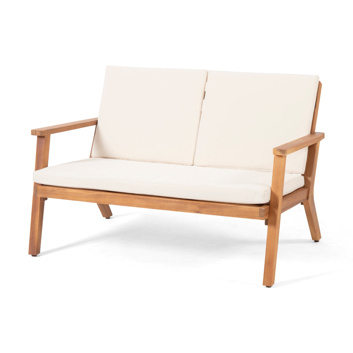 Temecula Acacia Wood Outdoor Loveseat and Coffee Table Set with Cushions by Christopher Knight Home