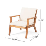 Temecula Outdoor Acacia Wood 4-Seater Chat Set by Christopher Knight Home