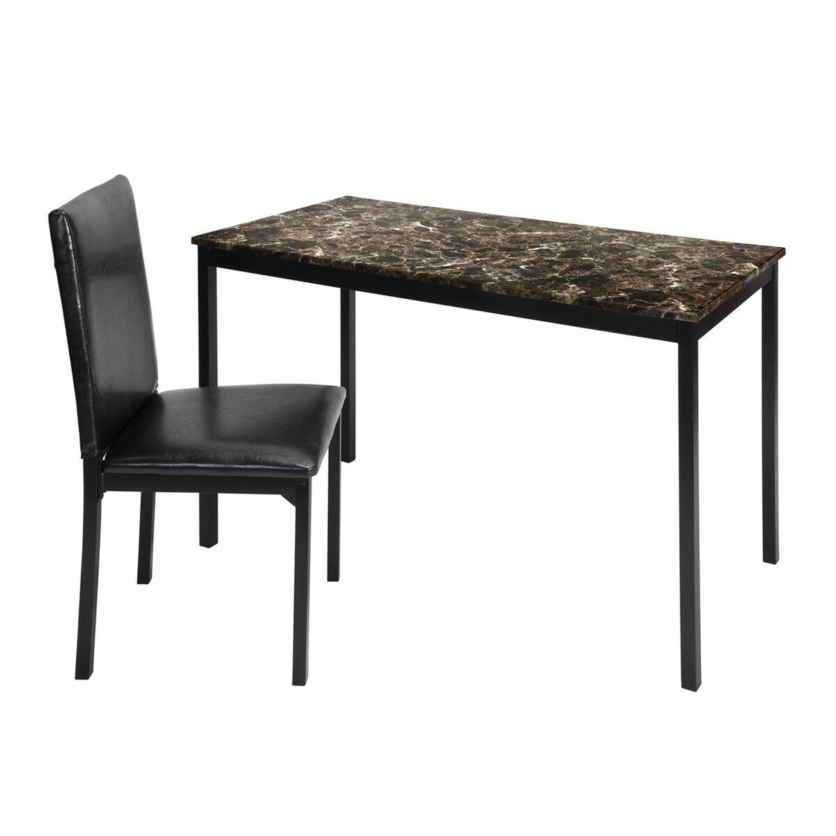 Tempe Collection Home Office Writing Desk with Chair - Black - 24"Dx48"Wx30"H