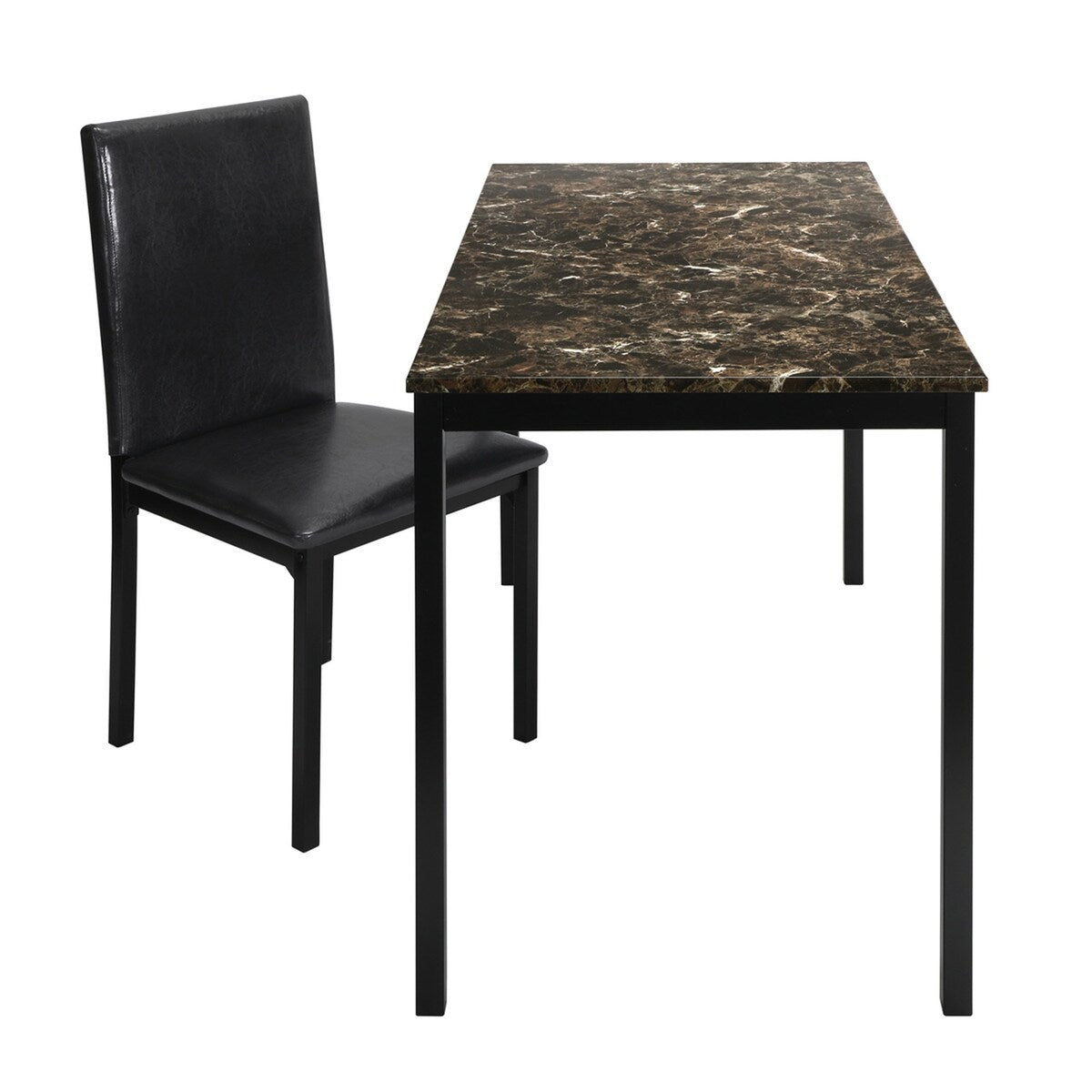 Tempe Collection Home Office Writing Desk with Chair - Black - 24"Dx48"Wx30"H