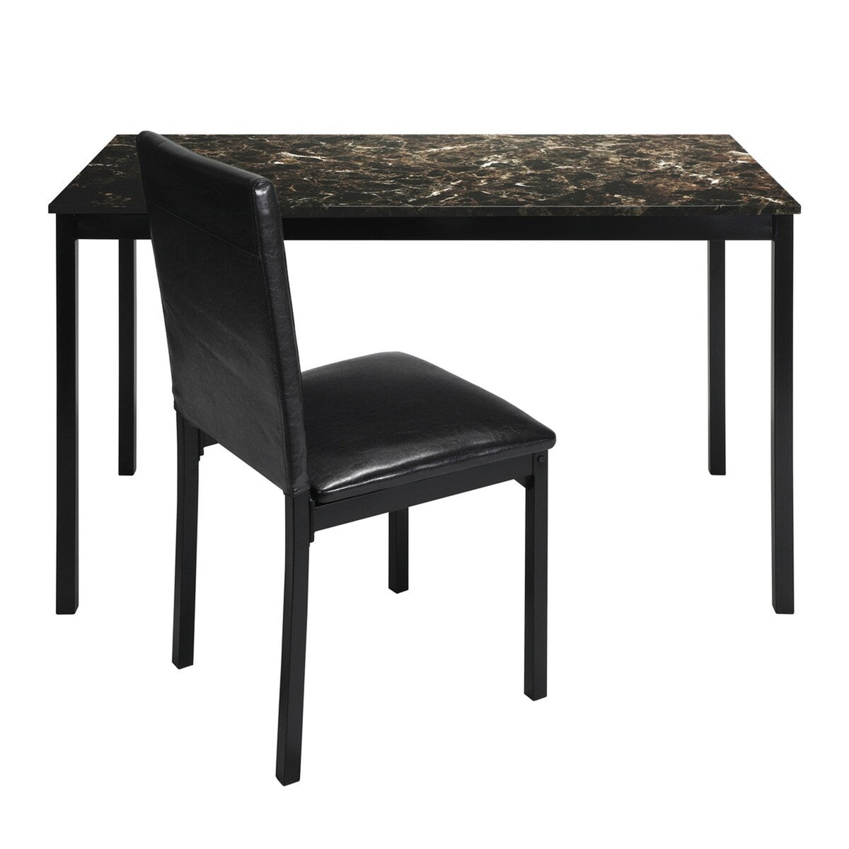 Tempe Collection Home Office Writing Desk with Chair - Black - 24"Dx48"Wx30"H
