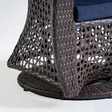 Tempe Outdoor 4-Seater Wicker Swivel Chairs with Fire Pit Set (Set of 4) by Christopher Knight Home