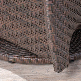 Tempe Outdoor 4-Seater Wicker Swivel Chairs with Fire Pit Set (Set of 4) by Christopher Knight Home