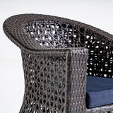 Tempe Outdoor 4-Seater Wicker Swivel Chairs with Fire Pit Set (Set of 4) by Christopher Knight Home