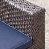 Tempe Outdoor 4-Seater Wicker Swivel Chairs with Fire Pit Set (Set of 4) by Christopher Knight Home