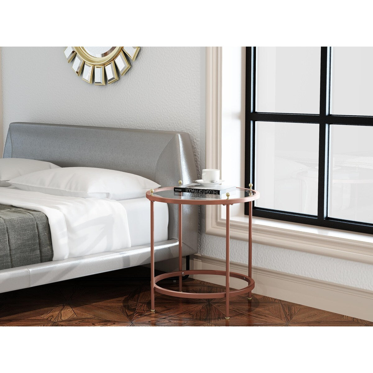 Tempered glass tabletop coffee table light luxury ,modern simple livi