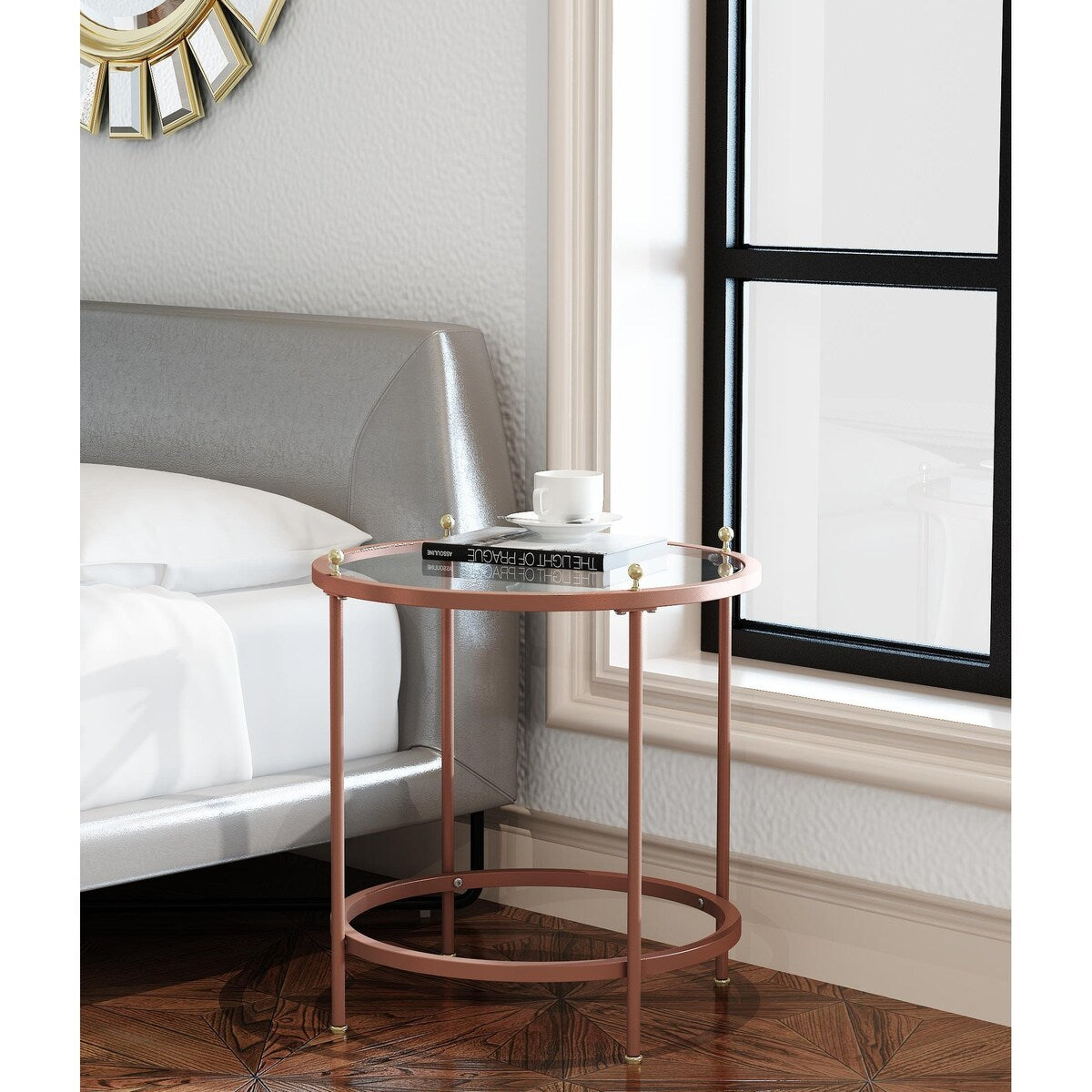 Tempered glass tabletop coffee table light luxury ,modern simple livi