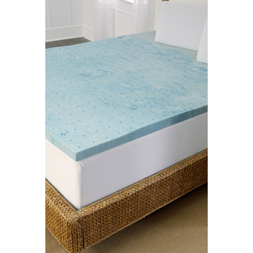 Arctic Sleep Marbleized 2-inch Gel Memory Foam Mattress Topper