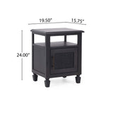 Tengren Acacia Wood and Cane Nightstand by Christopher Knight Home