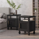 Tengren Acacia Wood and Cane Nightstands (Set of 2) by Christopher Knight Home