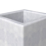Terra 4-Piece Tall Square Fiberstone and MGO Clay Planter Set With Drainage Holes for Home Office Garden Patio Porch Yard