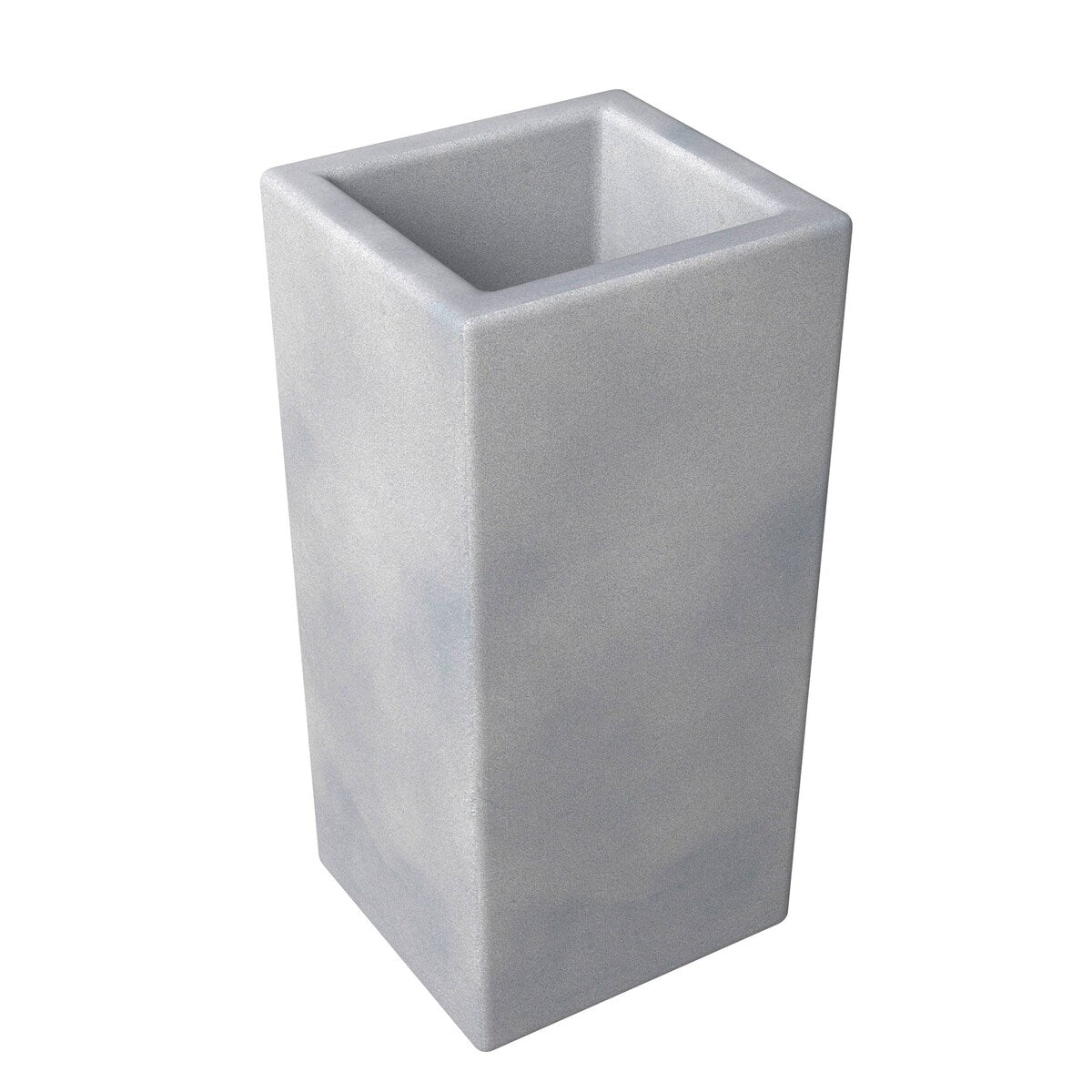 Terra 4-Piece Tall Square Fiberstone and MGO Clay Planter Set With Drainage Holes for Home Office Garden Patio Porch Yard