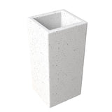 Terra 4-Piece Tall Square Fiberstone and MGO Clay Planter Set With Drainage Holes for Home Office Garden Patio Porch Yard