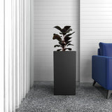 Terra Modern Tall Square in Fiberstone and MGO Clay Planter With Drainage Holes for Home Garden Yard Office Porch Patio