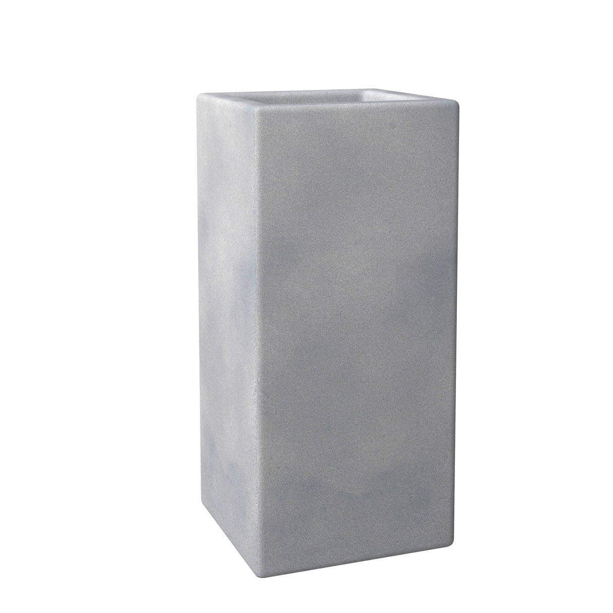 Terra Modern Tall Square in Fiberstone and MGO Clay Planter With Drainage Holes for Home Garden Yard Office Porch Patio