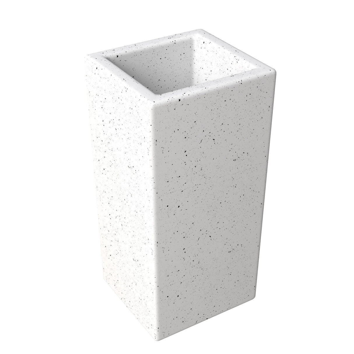 Terra Modern Tall Square in Fiberstone and MGO Clay Planter With Drainage Holes for Home Garden Yard Office Porch Patio