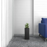 Terra Modern Tall Square in Fiberstone and MGO Clay Planter With Drainage Holes for Home Garden Yard Office Porch Patio
