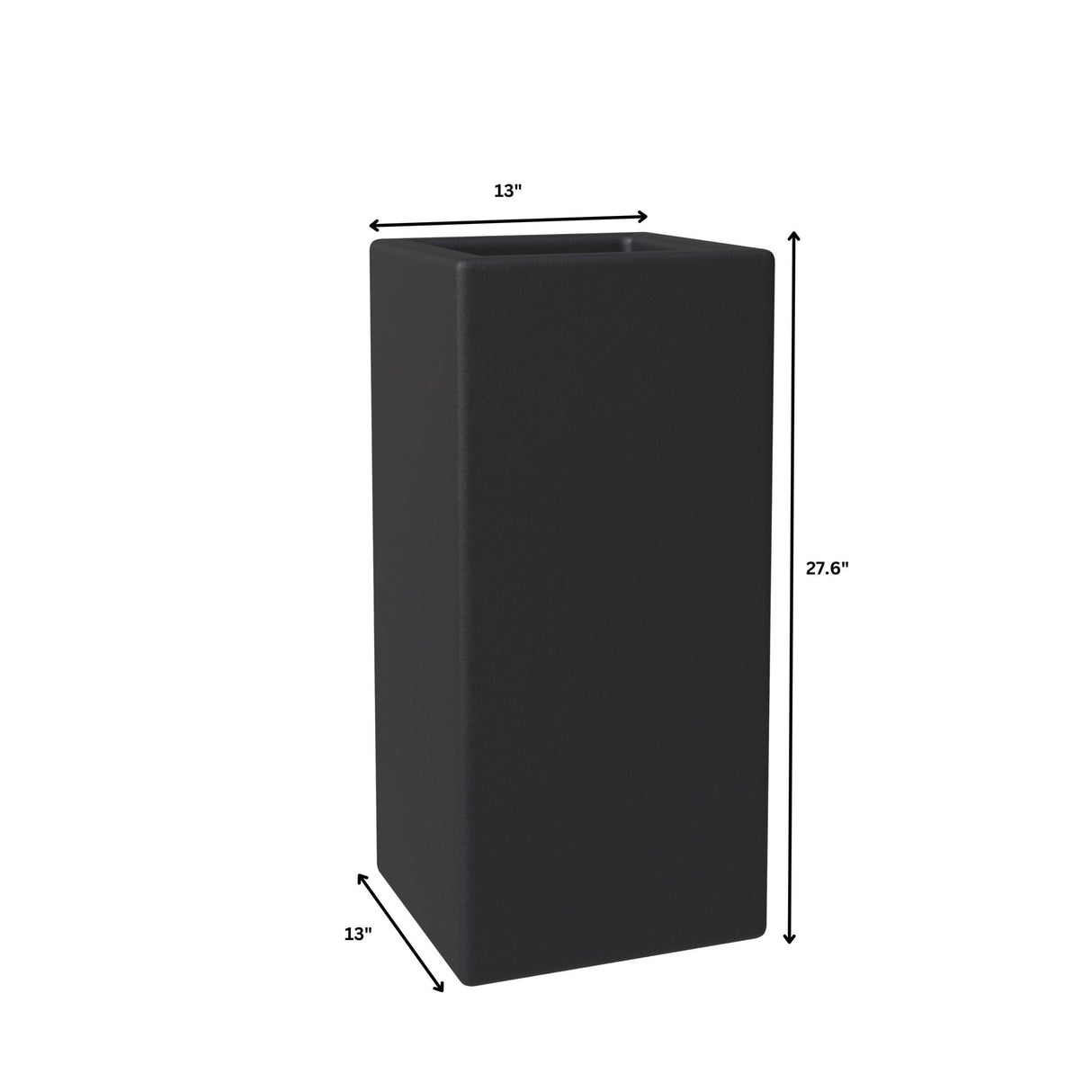 Terra Modern Tall Square in Fiberstone and MGO Clay Planter With Drainage Holes for Home Garden Yard Office Porch Patio