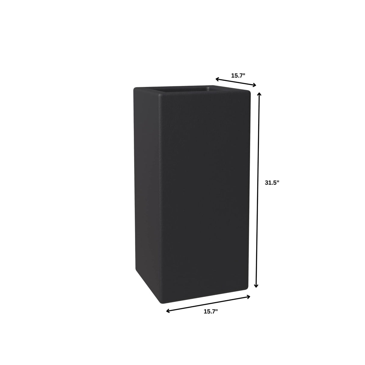 Terra Modern Tall Square in Fiberstone and MGO Clay Planter With Drainage Holes for Home Garden Yard Office Porch Patio