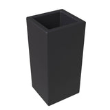 Terra Modern Tall Square in Fiberstone and MGO Clay Planter With Drainage Holes for Home Garden Yard Office Porch Patio