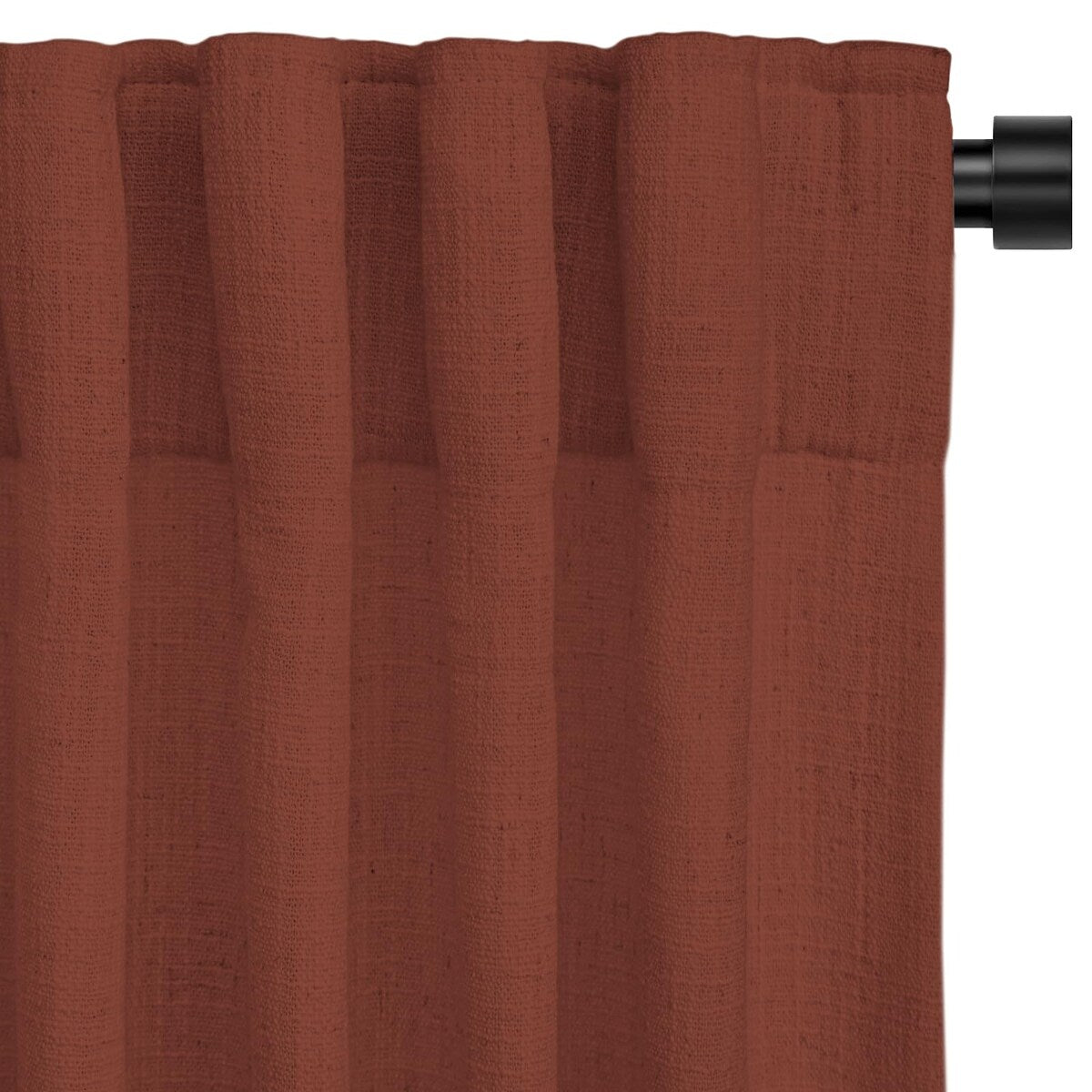 Terracotta Linen Curtains 84 Inches Long for Living Room Bedroom,Back Tab Sheer Privacy Curtains 84 Inch Length 2 Panels,W50xL84