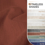 Terracotta Linen Curtains 84 Inches Long for Living Room Bedroom,Back Tab Sheer Privacy Curtains 84 Inch Length 2 Panels,W50xL84
