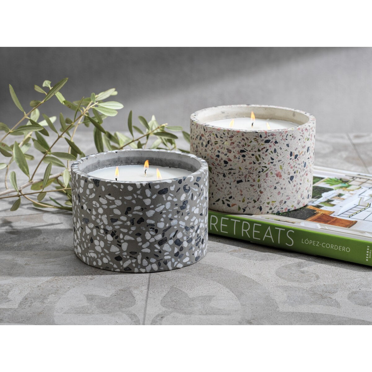 Terrazzo Scented Candle Jar, Grapefruit - 6" x 4"