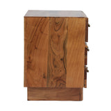 Terrell Handcrafted Boho Acacia Wood 3 Drawer Nightstand (Set of 2) by Christopher Knight Home