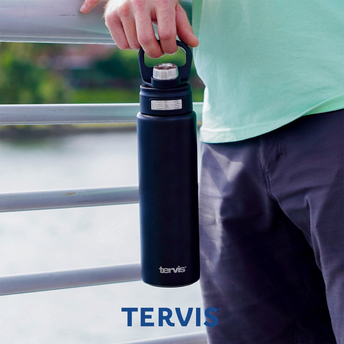 Tervis Americana Stars and Stripes Triple Walled Insulated Travel Tumbler, Stainless Steel - 24oz Wide Mouth Bottle