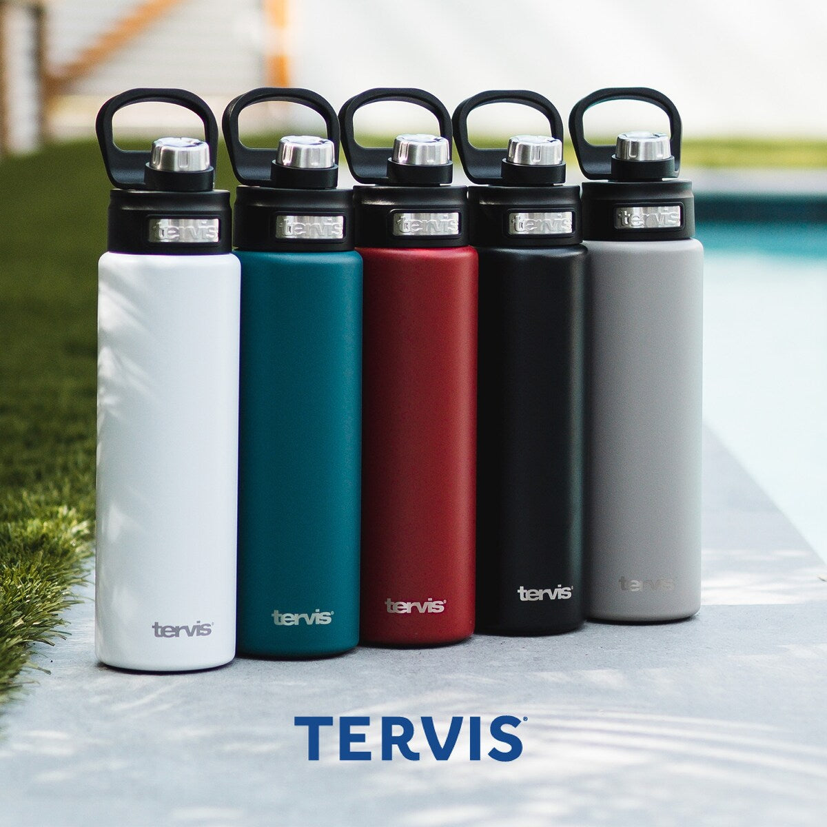 Tervis Camp Stickers Triple Walled Insulated Travel Tumbler, Stainless Steel - 24oz Wide Mouth Bottle