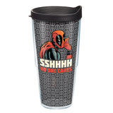 Tervis Marvel Deadpool Shhh No One Cares Made in USA Double Walled Insulated Travel Tumbler, Classic