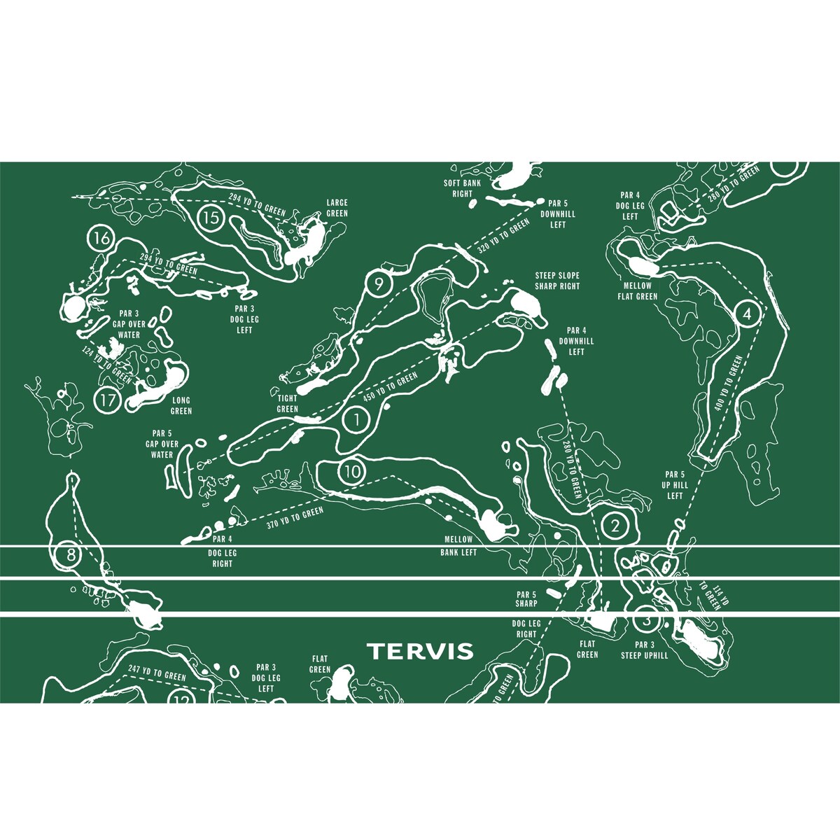 Tervis Traveler Golf Course Map Triple Walled Insulated Travel Tumbler, Stainless Steel