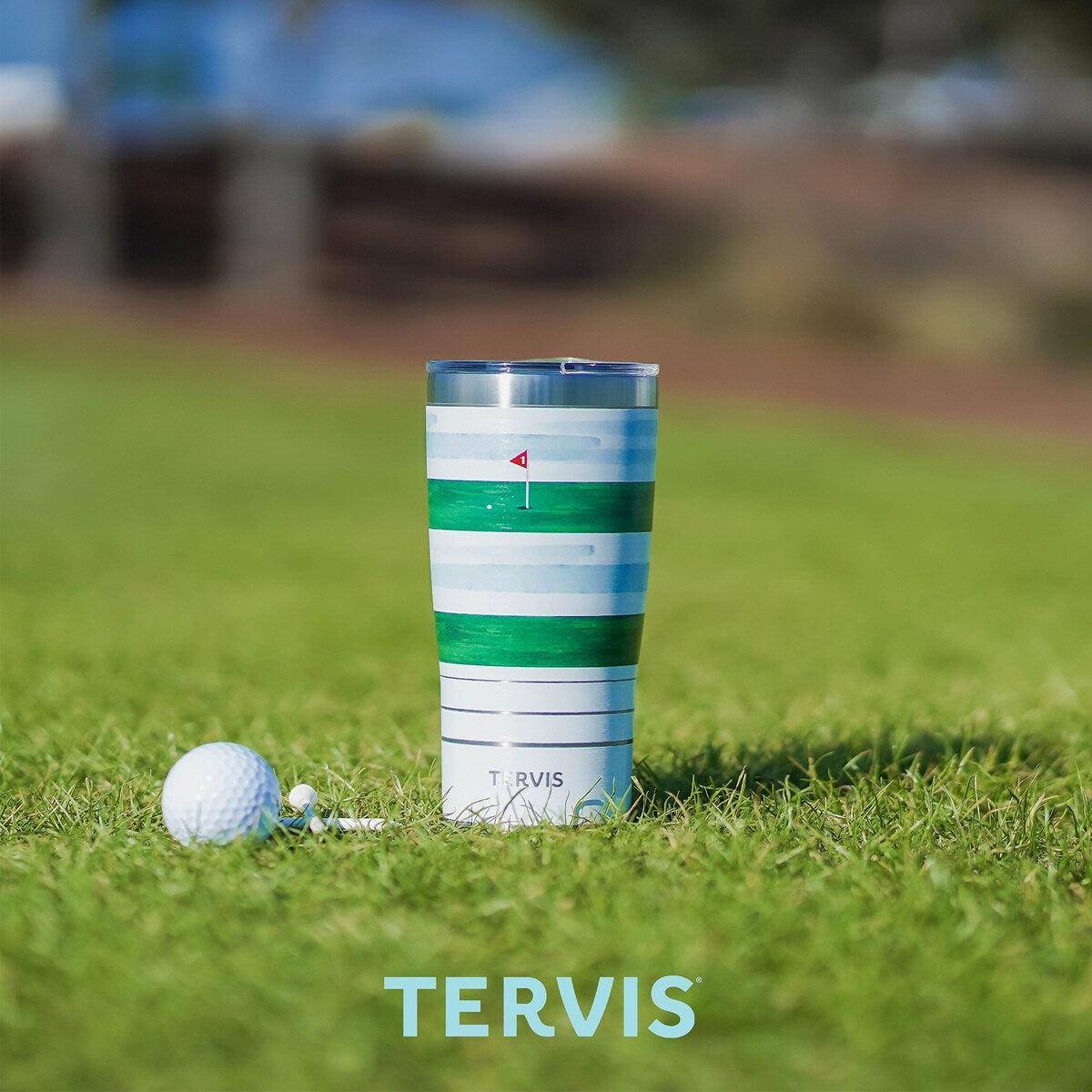 Tervis Traveler Golf Course Map Triple Walled Insulated Travel Tumbler, Stainless Steel