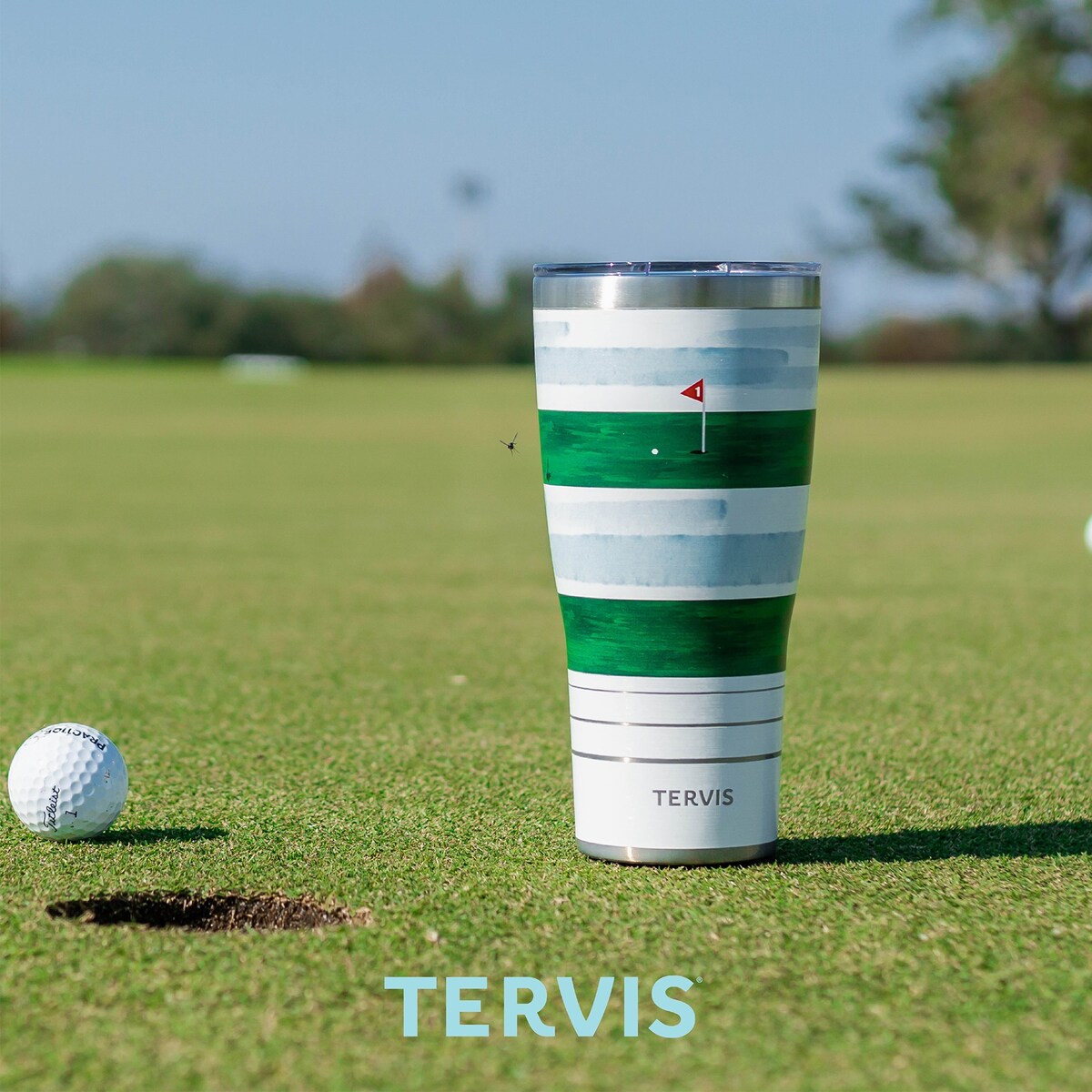 Tervis Traveler Golf Course Map Triple Walled Insulated Travel Tumbler, Stainless Steel
