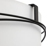 Tetra 3-Light Drum Pendant Chandelier with Black Canopy - 16 in. W