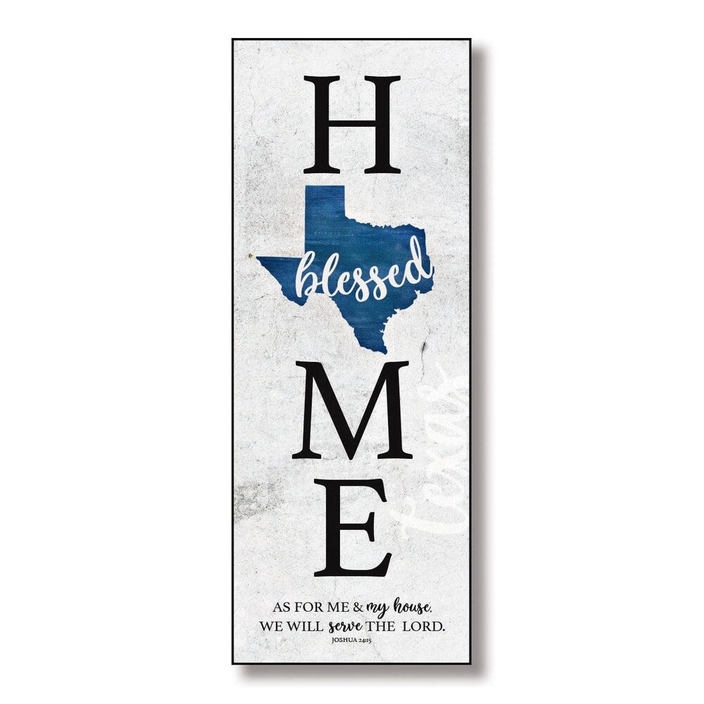 Texas Home-Blessed Wood Wall Plaque with Hanger 6 inches x 15 3/4 inches